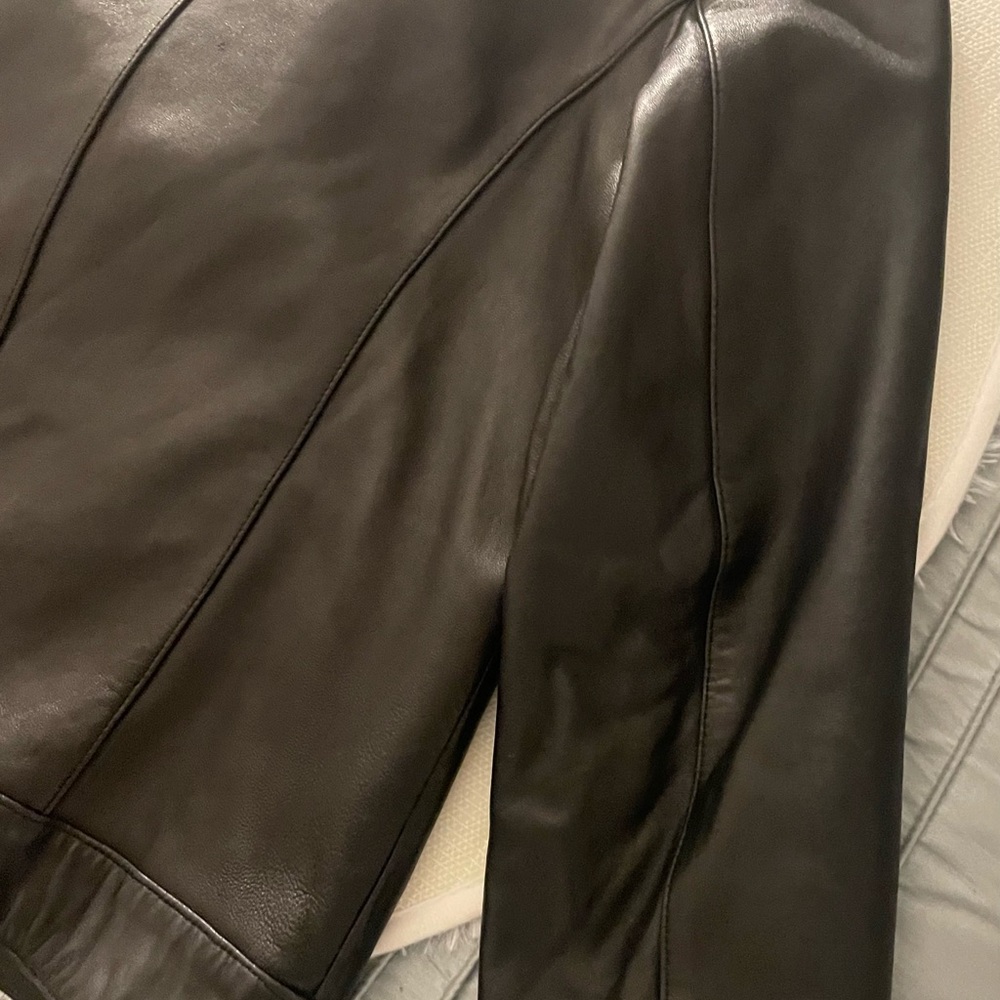 Black Gallery Leather Jacket size L EUC - Picture 15 of 16